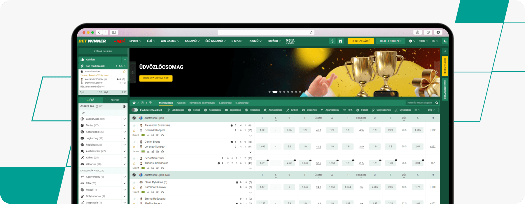 betwinner hungary homepage screenshot