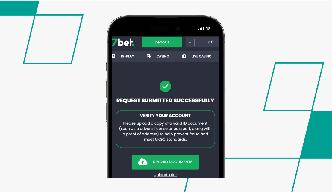 screenshot of 7bet withdrawal process